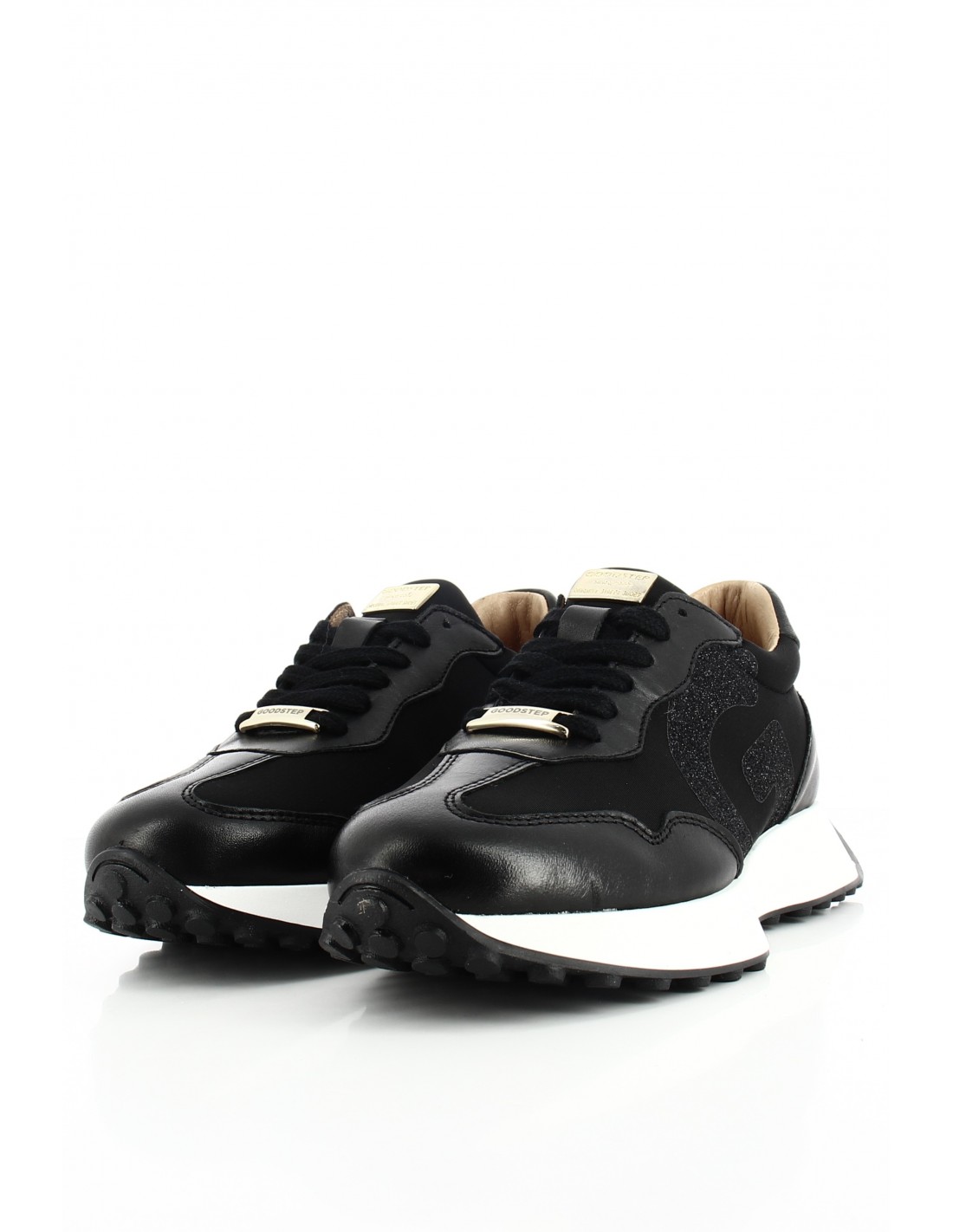 goodstep Baskets de ville Femme Karen Noir Cuir