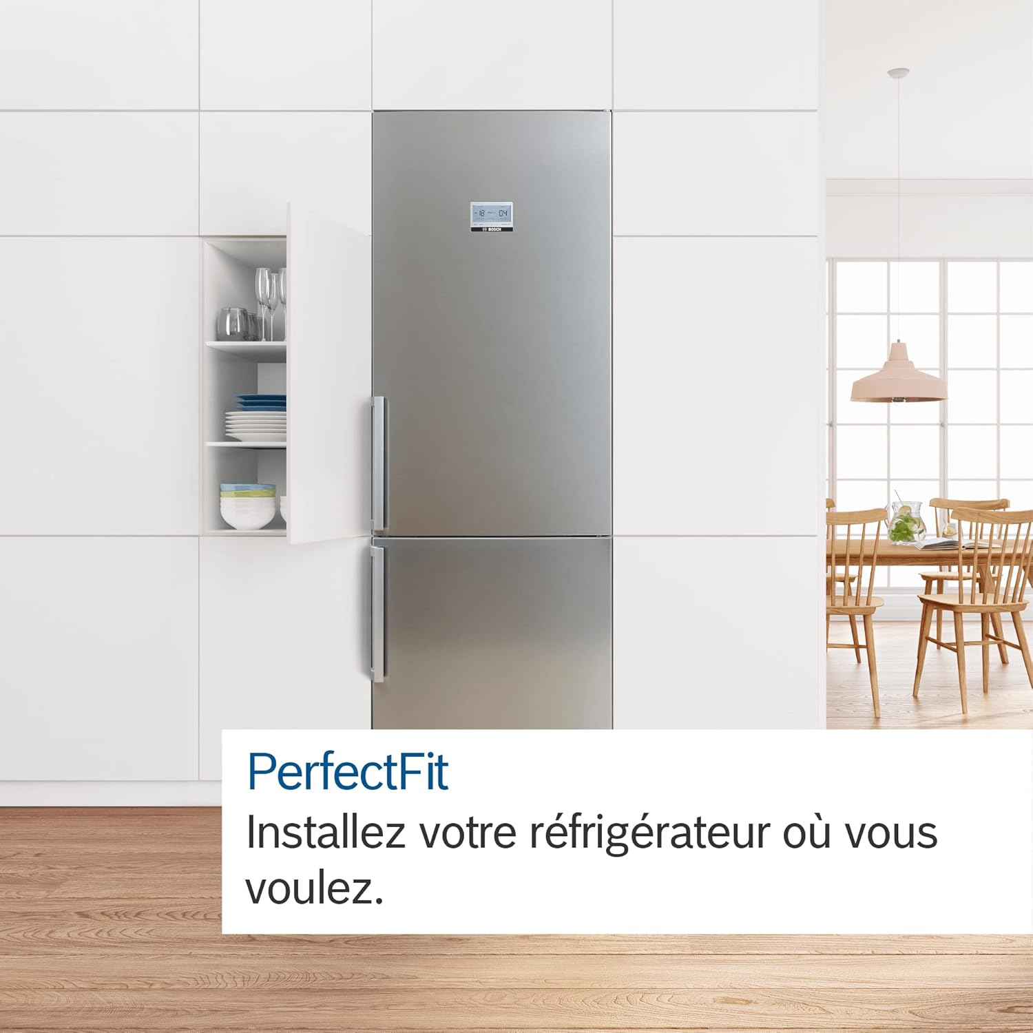 Réfrigérateur combiné autoportant Bosch KGN36VLDT série 4, 321 L