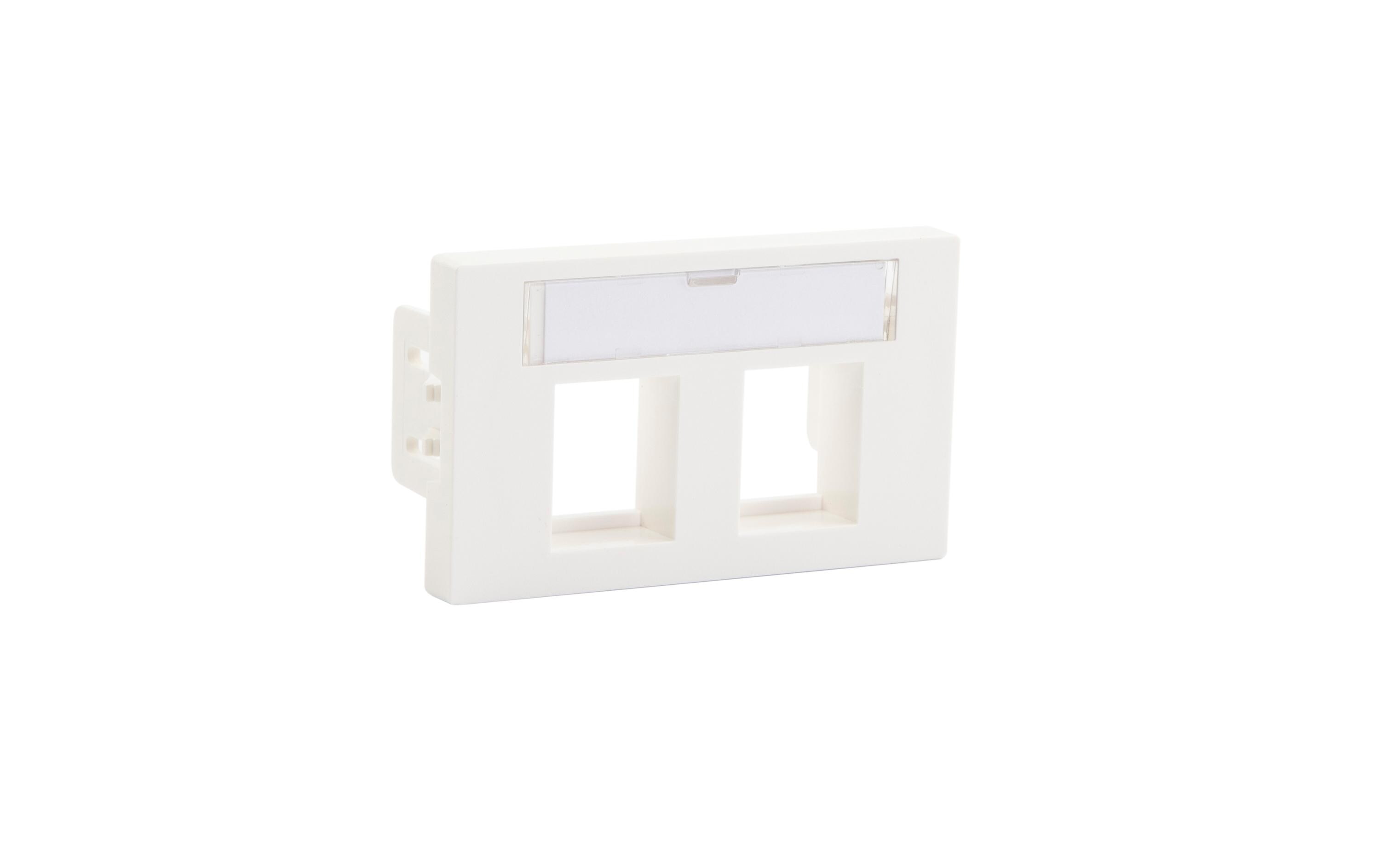 Anschlussmodul FLF mit SF, 2x KeystoneEB-Montageset Dätwyler FLF 3/5, für Anschlussmodul 2xRJ45 Keystone, Auslass gerade Weiss