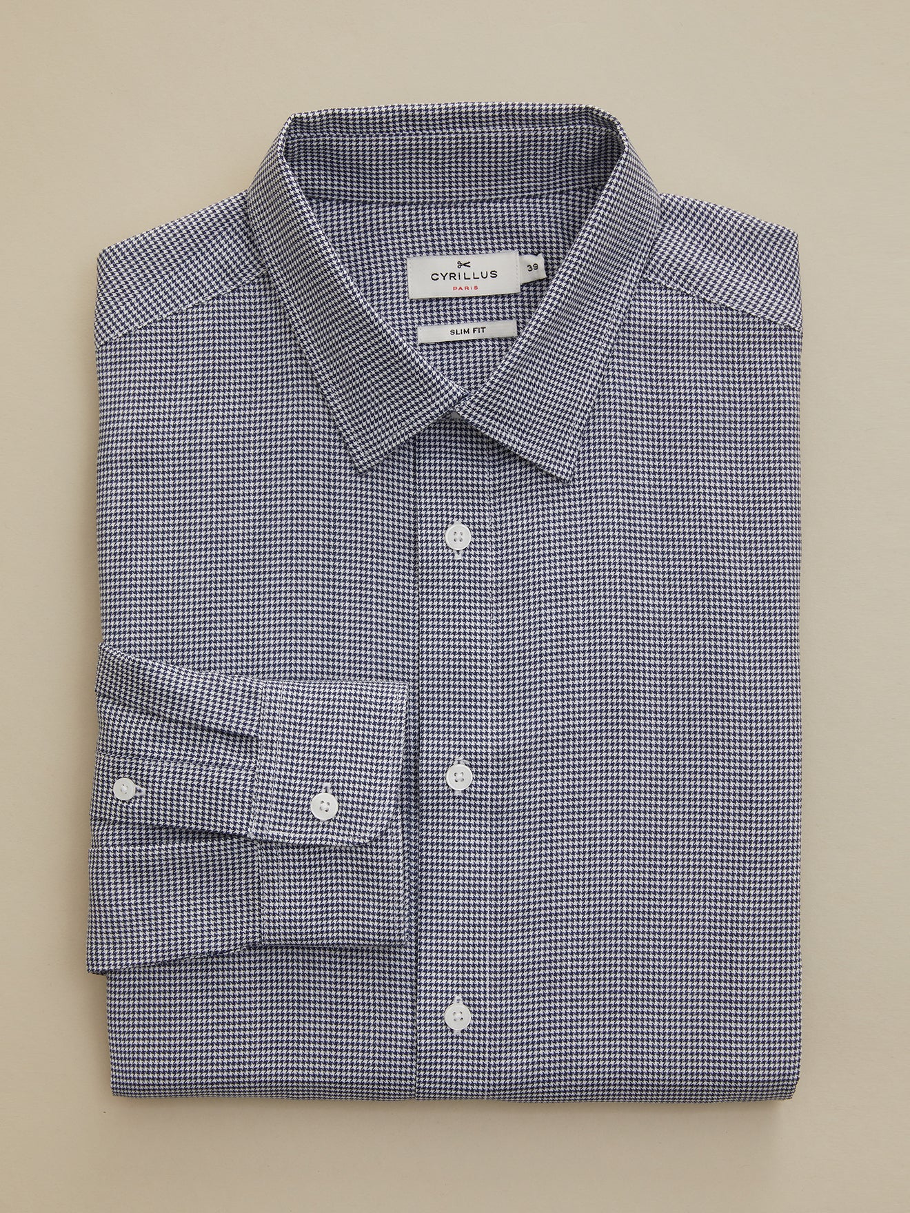 Chemise motif pied-de-puce slim fit homme non iron