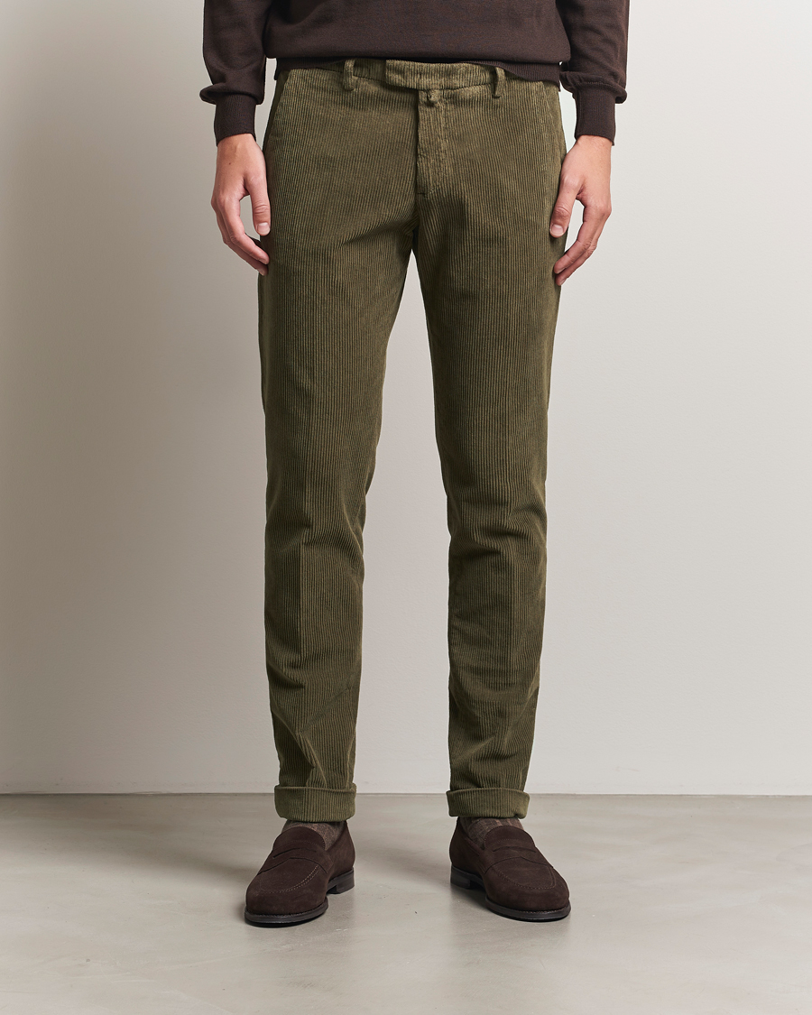Briglia 1949 Slim Fit Corduroy Trousers Dark Green