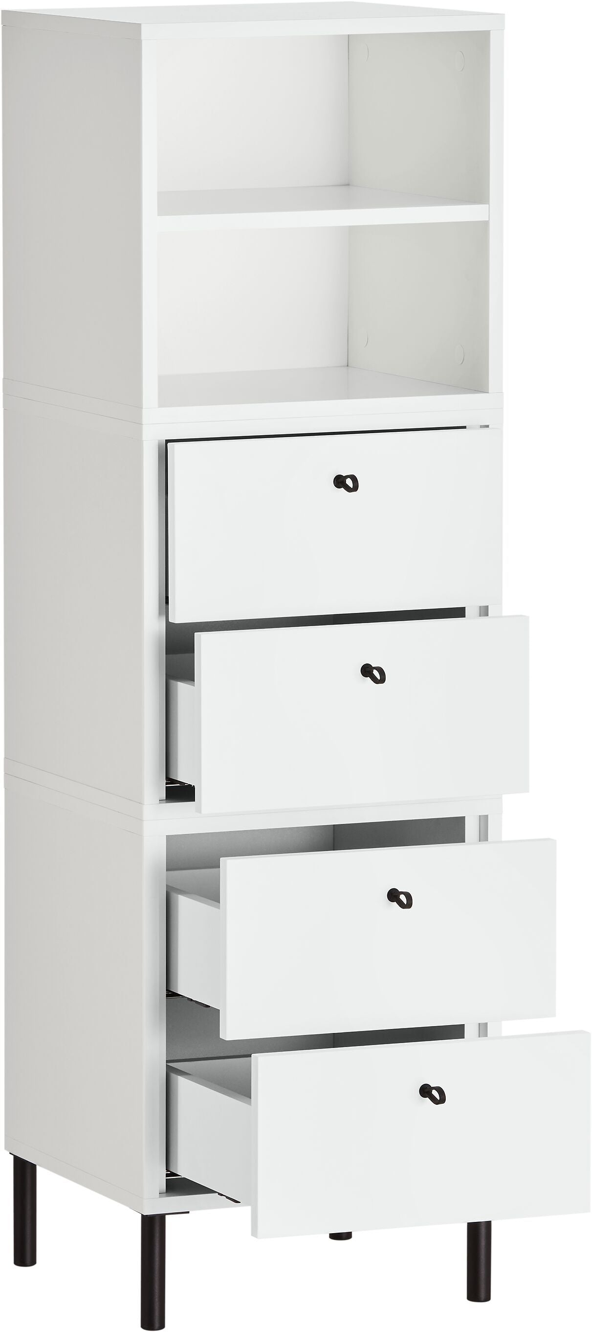 FINJA Kommode - Weiss / B: 40.0 cm x T: 36.0 cm x H: 132.0 cm
