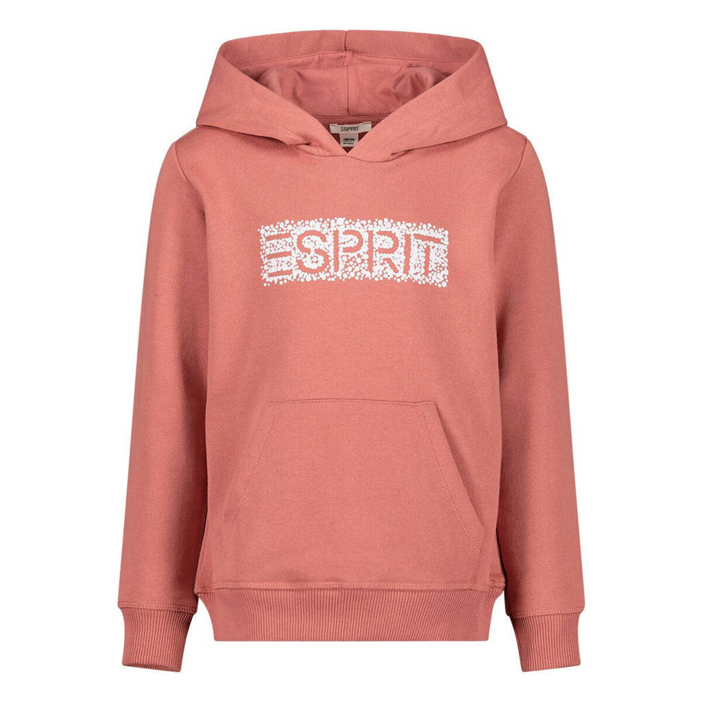 ESPRIT hoodie met logo zalmroze