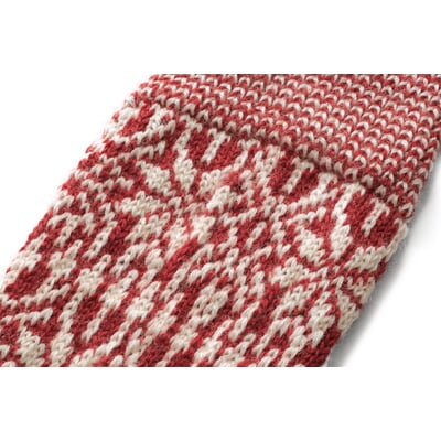 Kniestrumpf Jacquard Schurwolle, Rot
