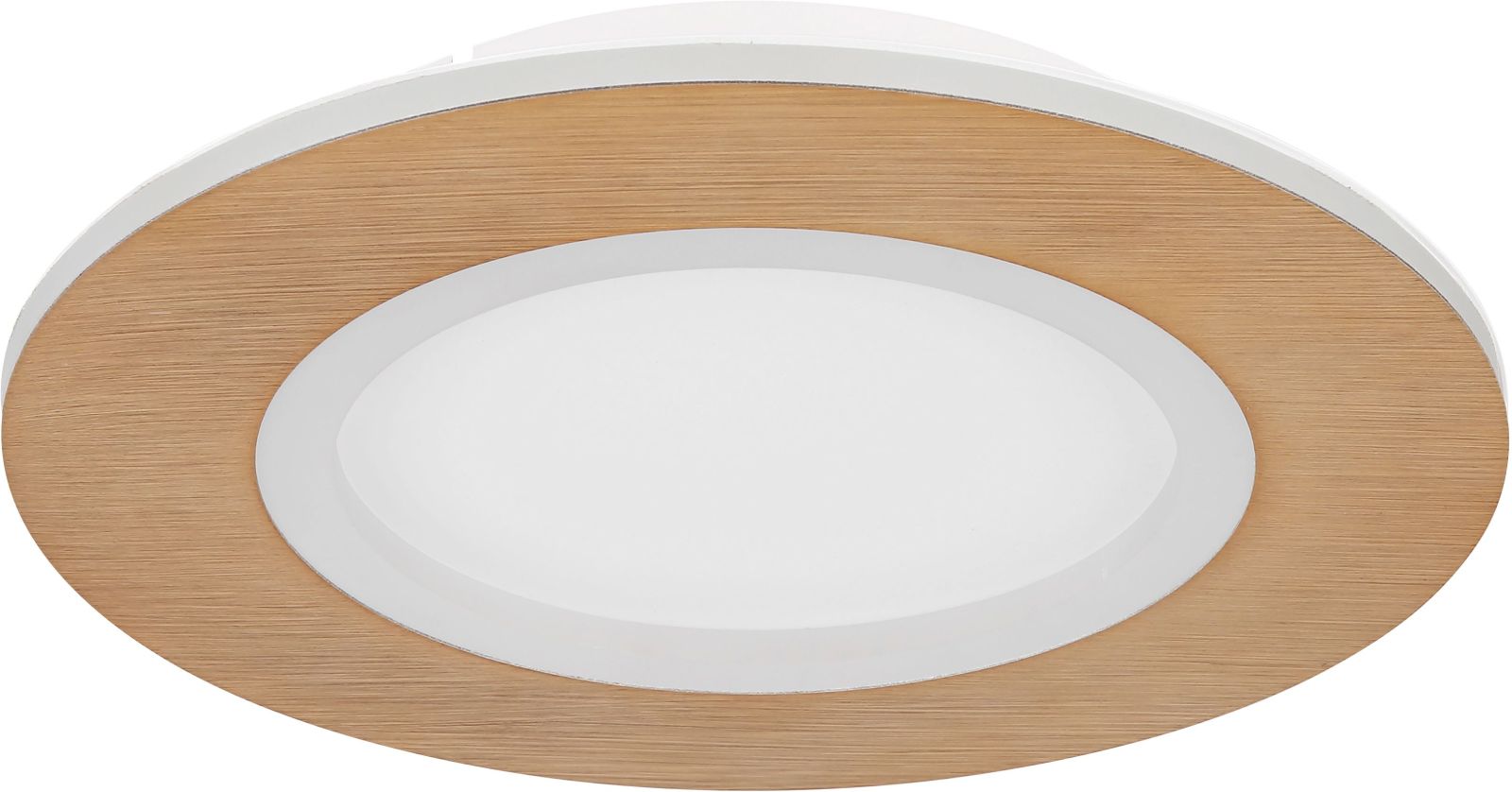 LED-Deckenleuchte - weiß-opal - Holzoptik - Ø 30 cm