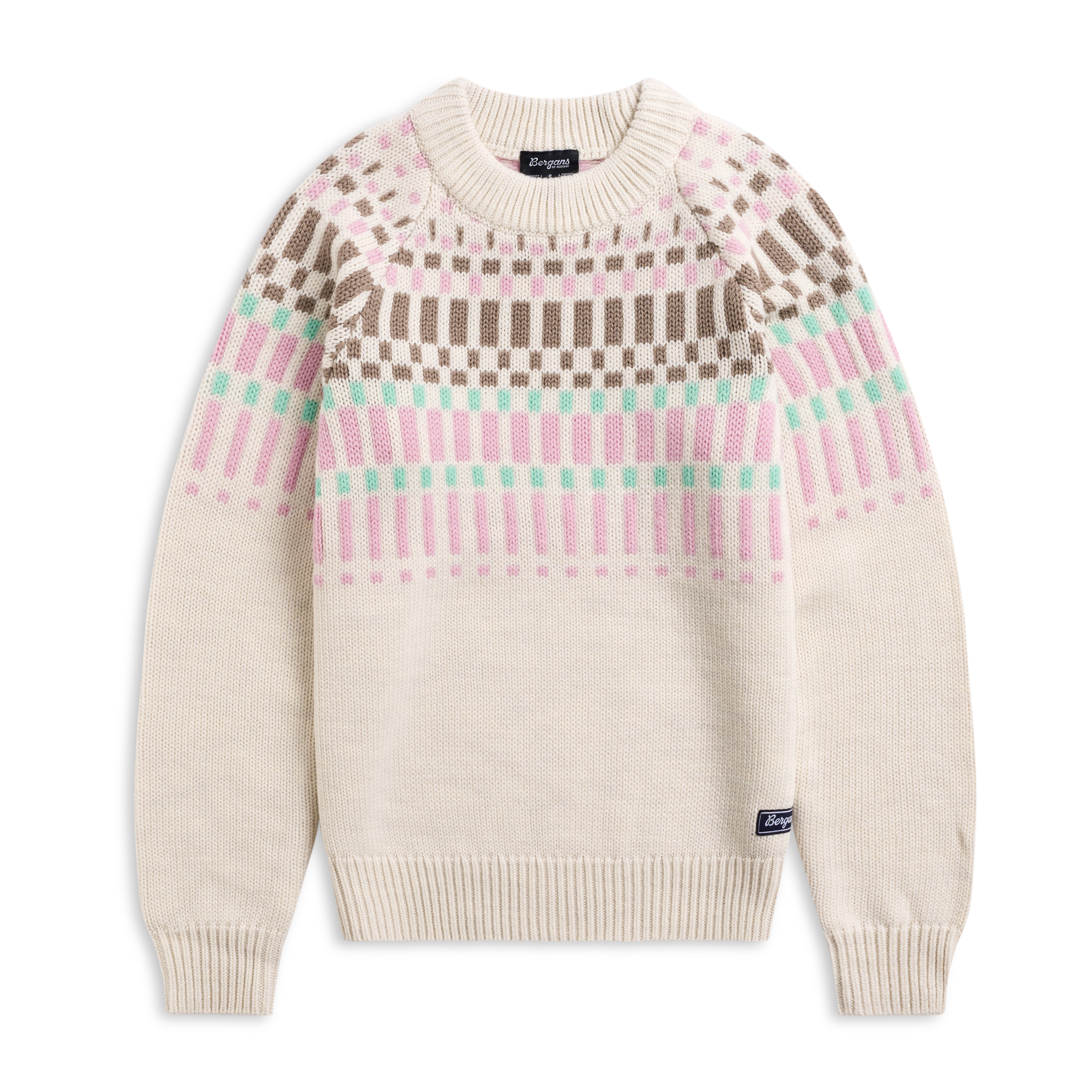 Nordmarka Merino Jumper Women Vanilla White / Cool Mint