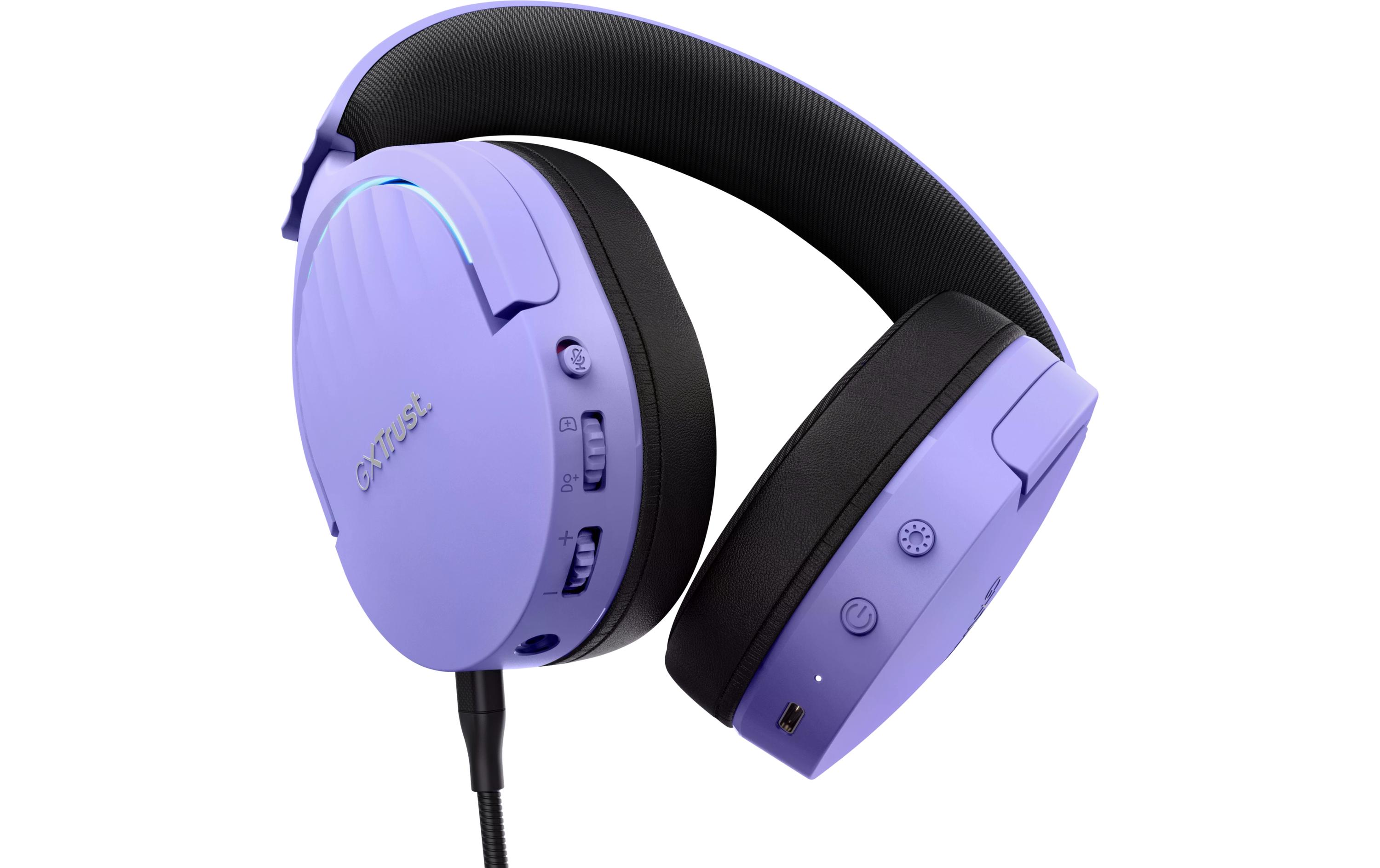 Headset GXT 491P FAYZO Schwarz/ViolettLeistungsstarkes ohrumschliessendes kabelloses Gaming-Headset für ein kabelloses immersives Gaming-Erlebnis