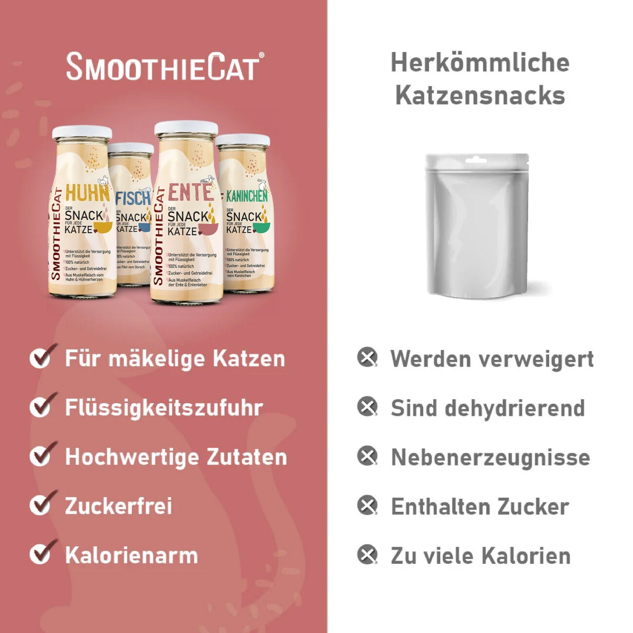 SmoothieCat Mix 8x 150 ml + Trixie Backmatte Grau