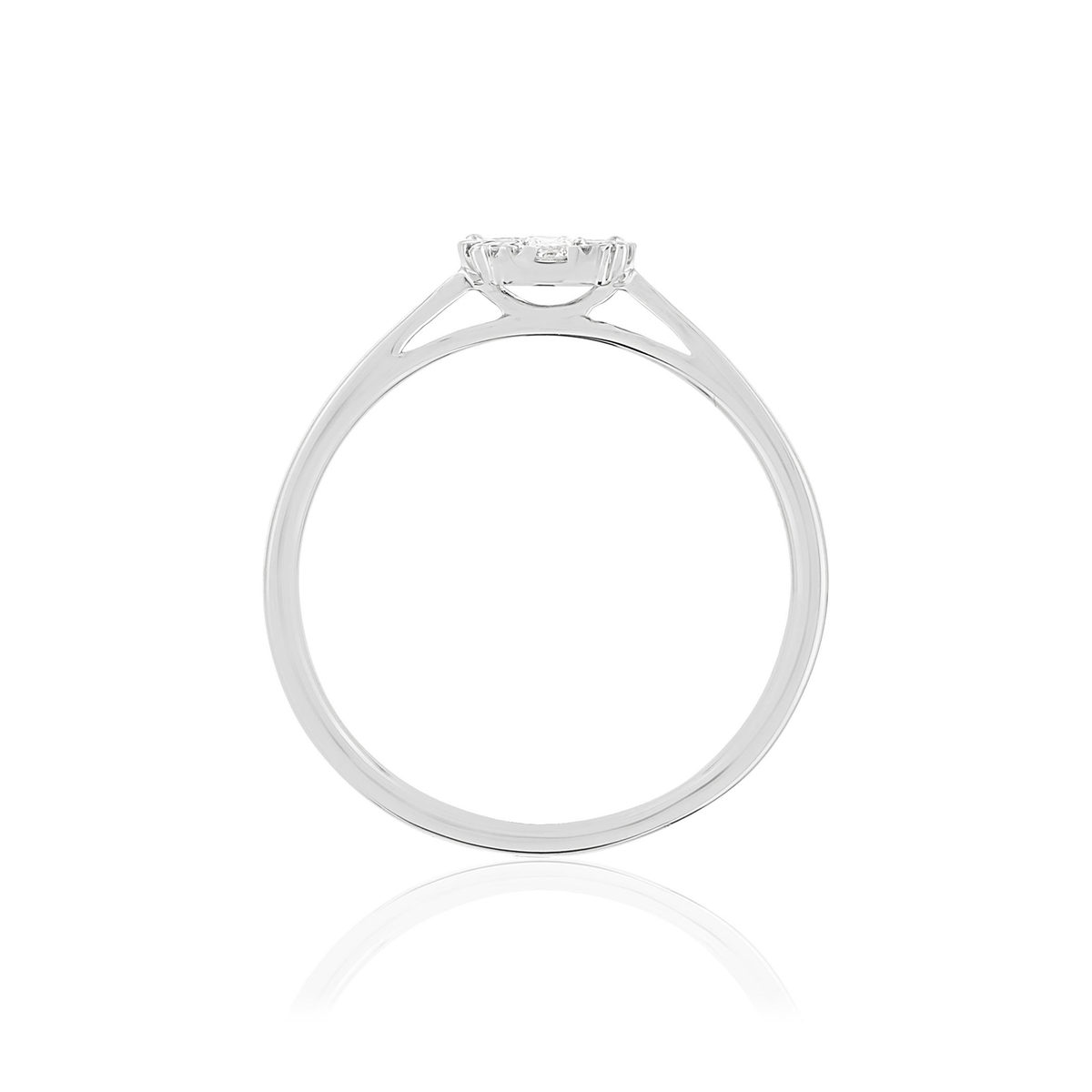 Bague or blanc 750 diamants synthétiques total 0.20 carat