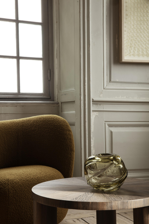 Ferm Living Water swirl vaas Ø21 light yellow