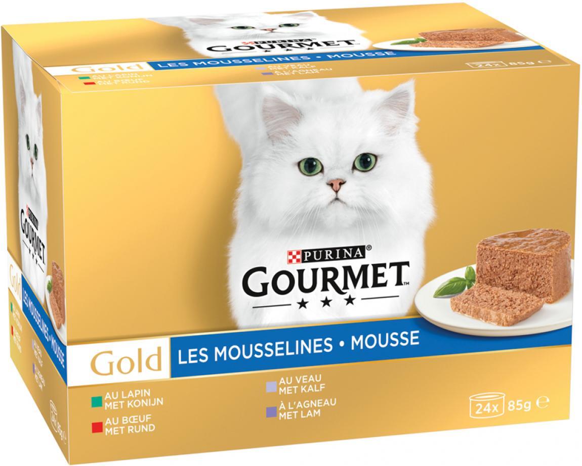 Gourmet kattenvoer mousse zacht Gold 85 g 24 stuks