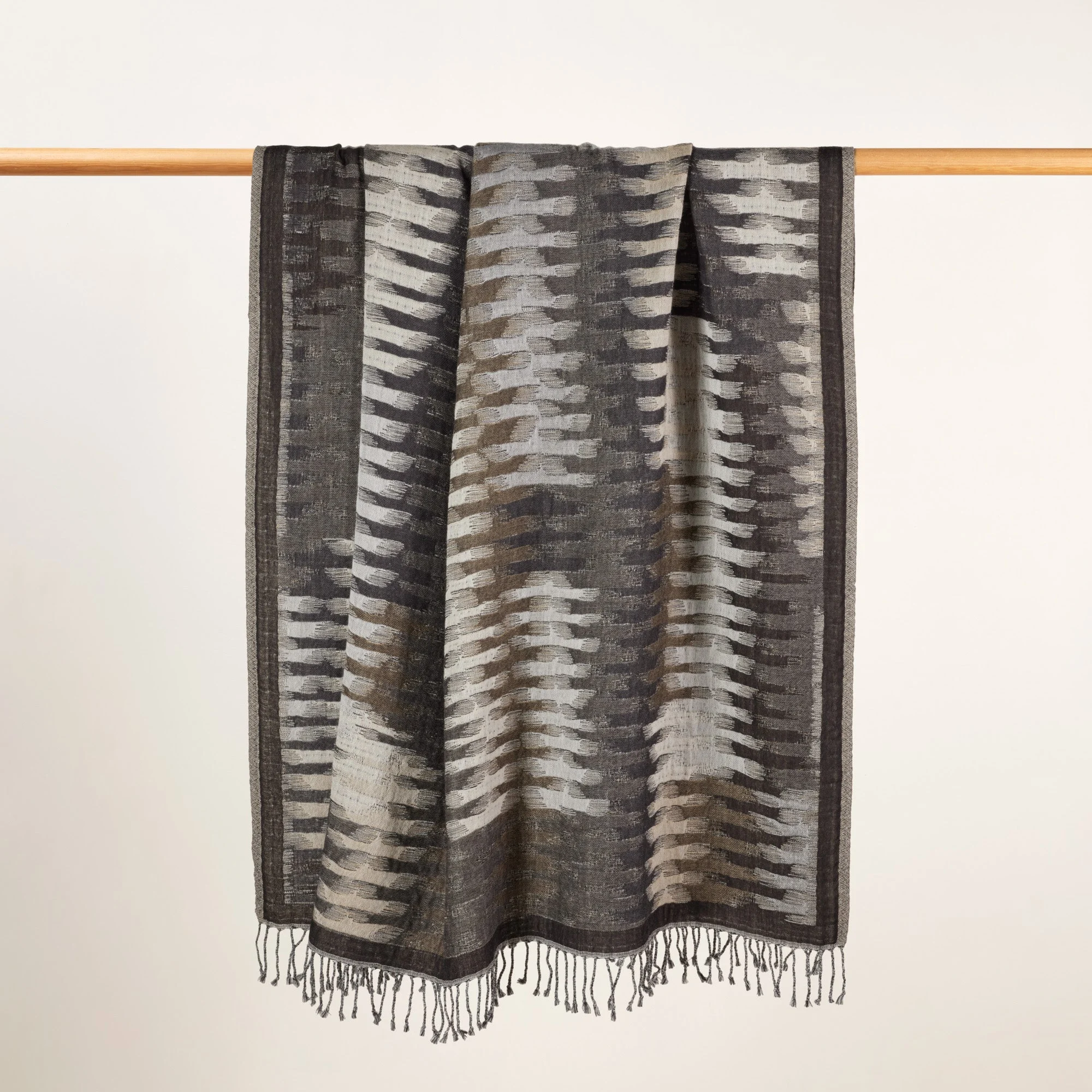 KHAN - Plaid pure laine | Gris