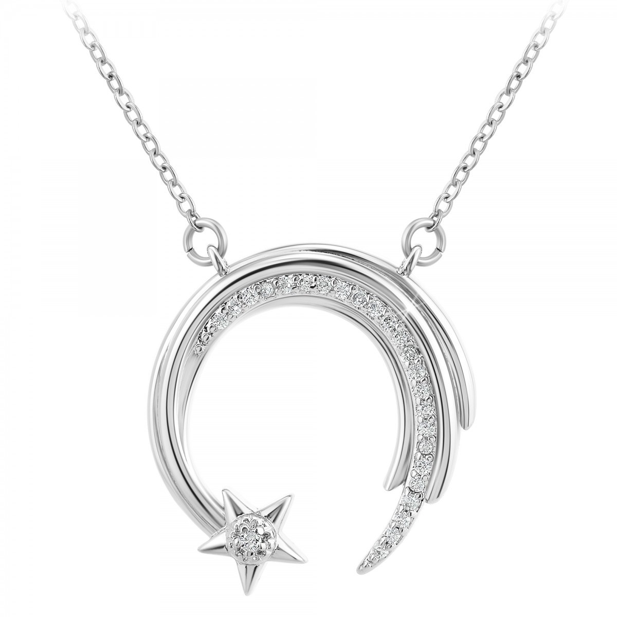 Collier Etoile Filante SC Crystal orné d'un véritable diamant