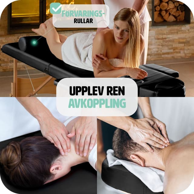 Massagebriks med 2 zoner, 7,5cm polstring + ruller