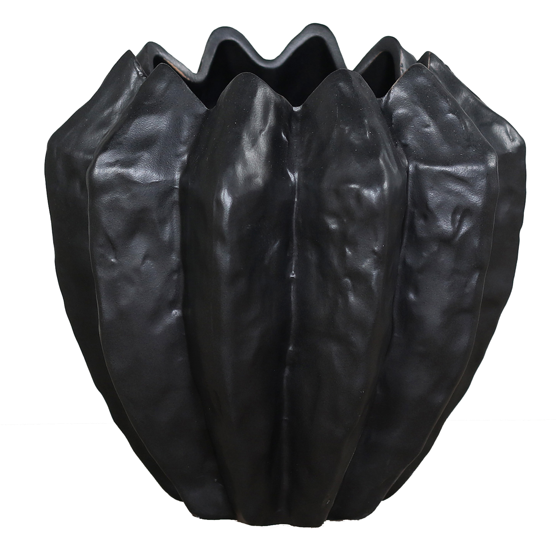Deko Keramik-Vase - schwarz - 18 cm