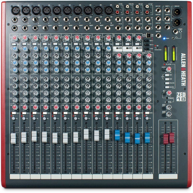 Allen & Heath ZED-18 live en PA mixer met USB