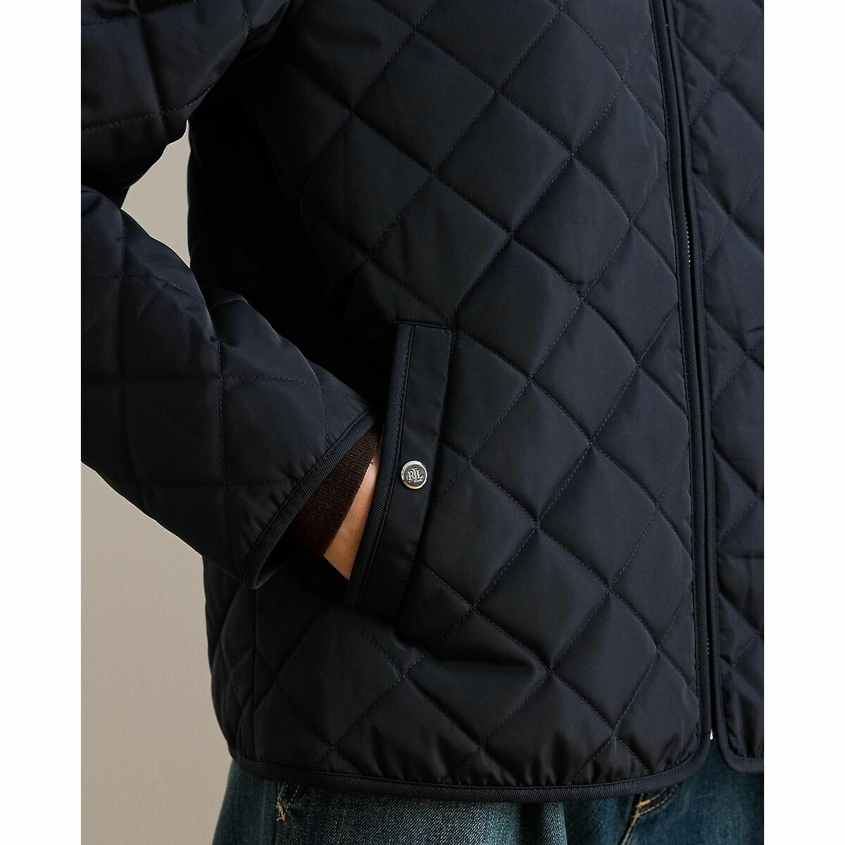 LAUREN RALPH LAUREN<br>Jaqueta com zíper e aplique