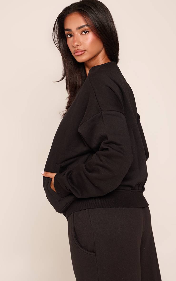 Noir Sweat Petite Avec Boutons Et Poches Latérales