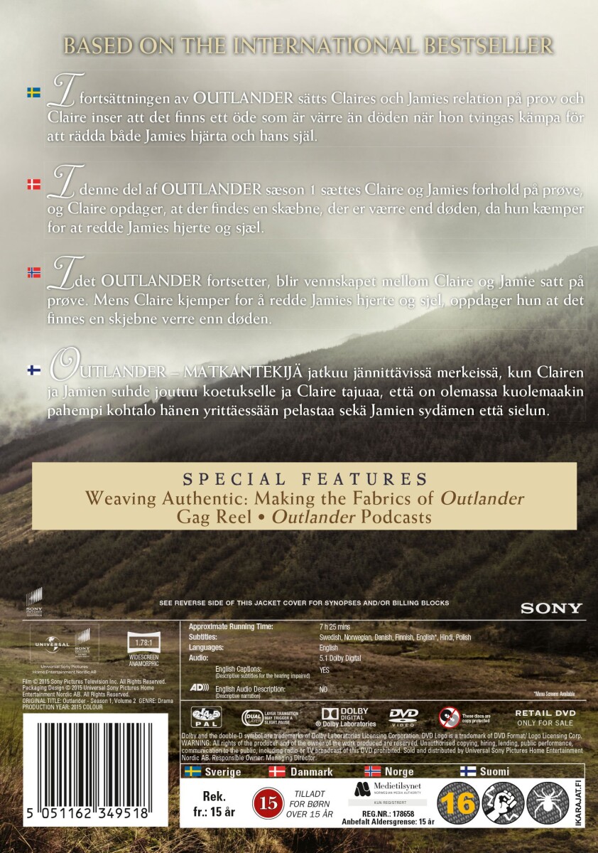 Outlander - Sæson 1 - Volume 2 - DVD