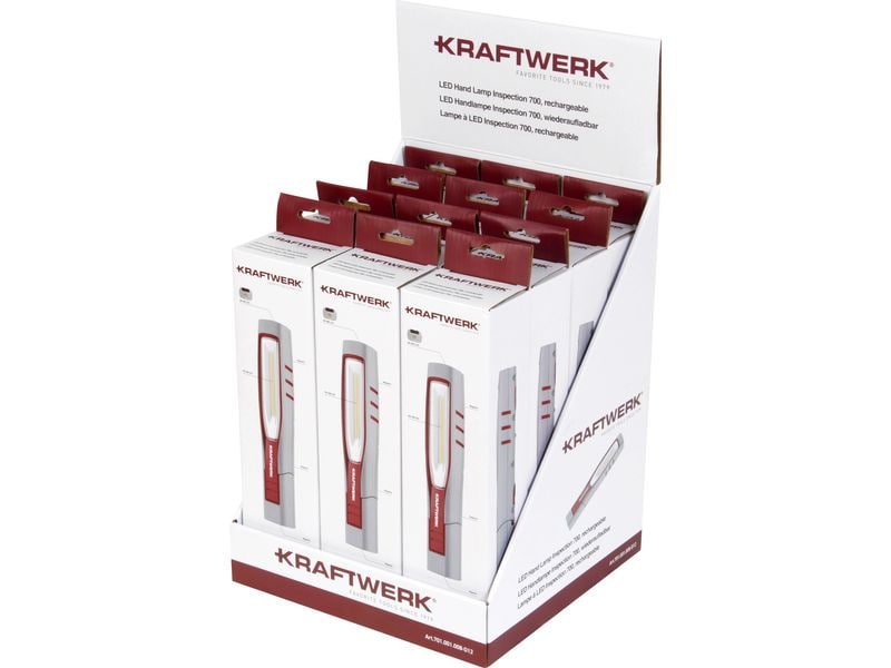Kraftwerk 12 x LED Handlampe Inspection 700, 3.7 V, 2600 mA Leistungsstarke Handleuchten mit flexibler 180° klappbarer Lichtrichtung