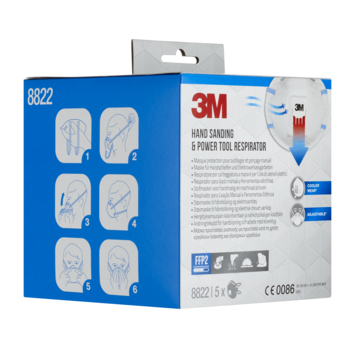 3M Stofmasker voor handmatig en machinaal schuren 8822