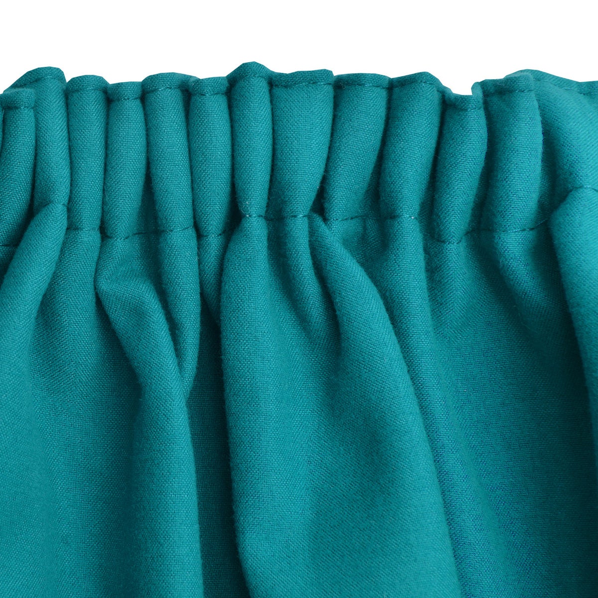 Beautissu Amelie TK gordijn met gerimpeld band 140x245cm turquoise (set van 2)