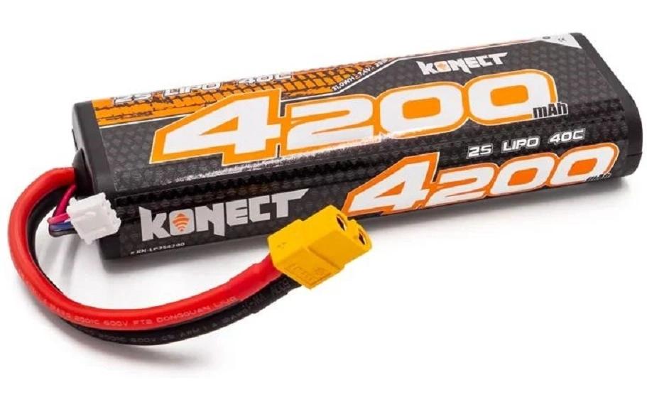 RC-Akku 4200 mAh 7.4 V 40C 2S1P 31 Wh , Round Case XT60LiPo Akku für RC Fahrzeuge