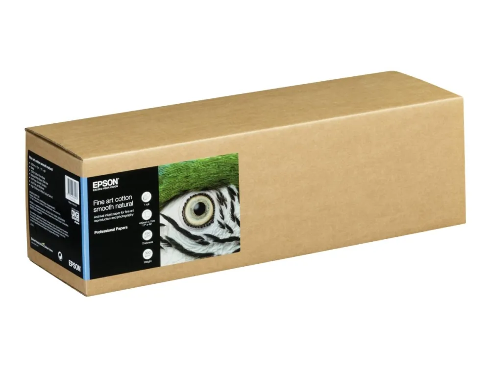 Epson Fine Art - Bomuld - glat mat - 490 my - naturfarvet - Rulle (43,2 cm x 15 m) - 300 g/m² - 1 rulle(r) kludepapir - for SureColor SC-P20000, SC-P5000, SC-P6000, SC-P7000, SC-P800, SC-P8000, SC-P900, SC-P9000