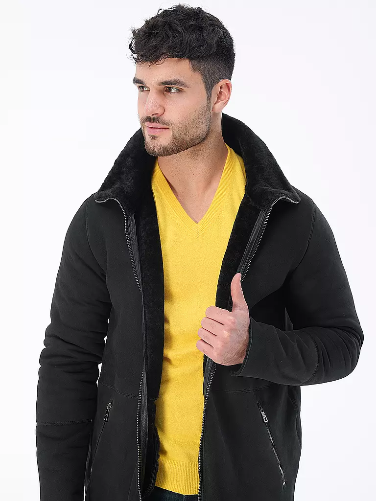 GIORGIO BRATO Lederjacke grau