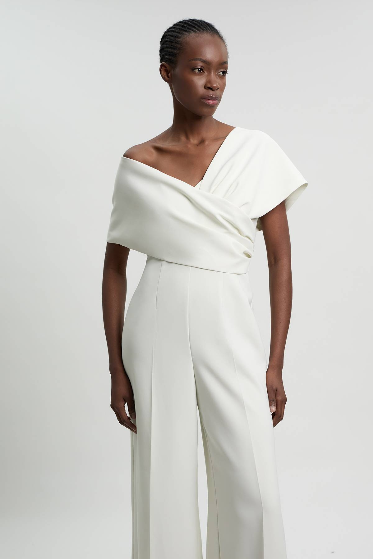 KarenMillen Combinaison-pantalon Ajustée Épaules Dénudées En Viscose Stretch Compacte