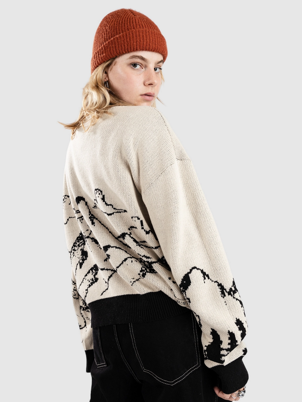 Blue Tomato Landscape Knit Pullover black / eggwhite