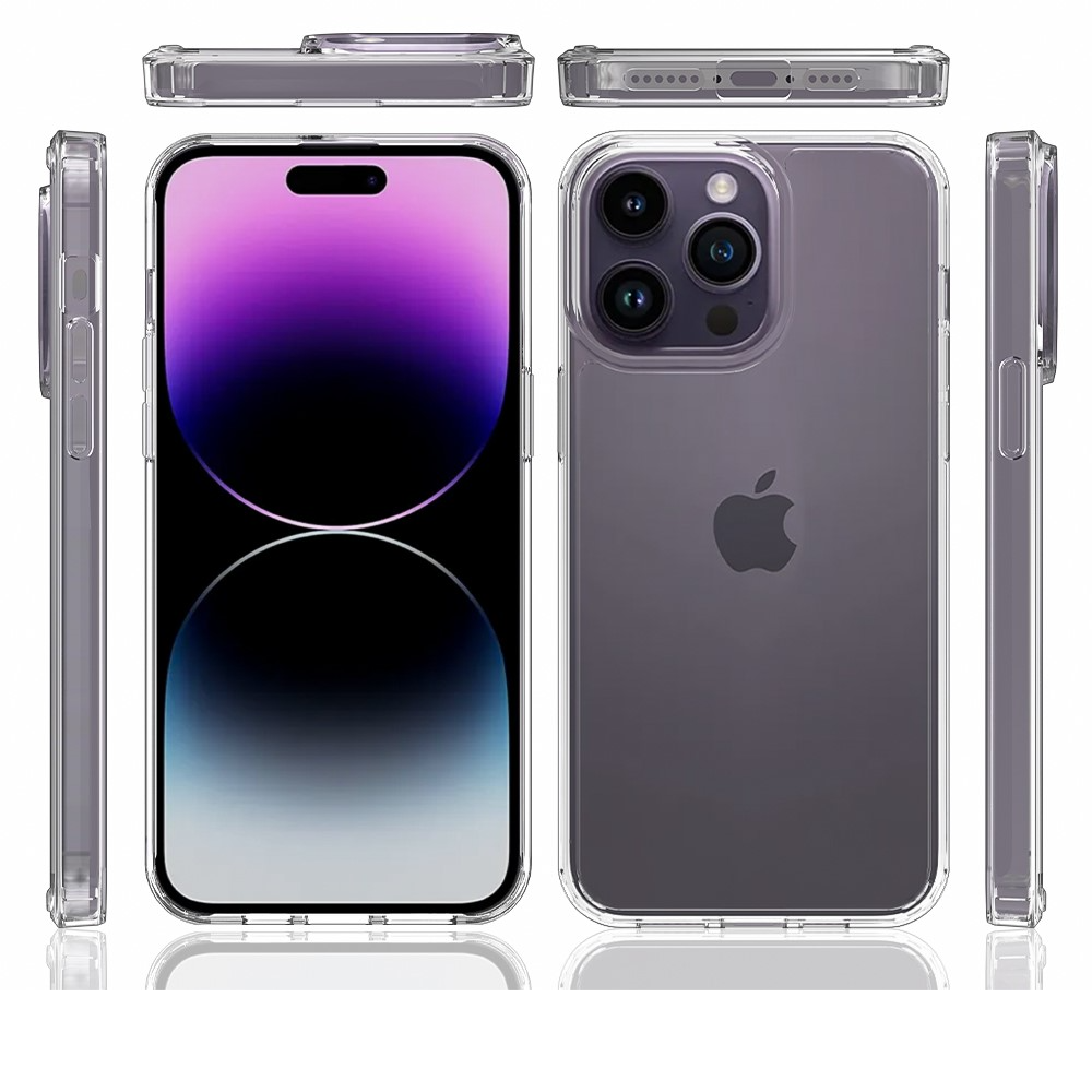 iPhone 15 Pro Max Hybrid Hülle TPU Bumper mit Acryl Rückseite - Transparent