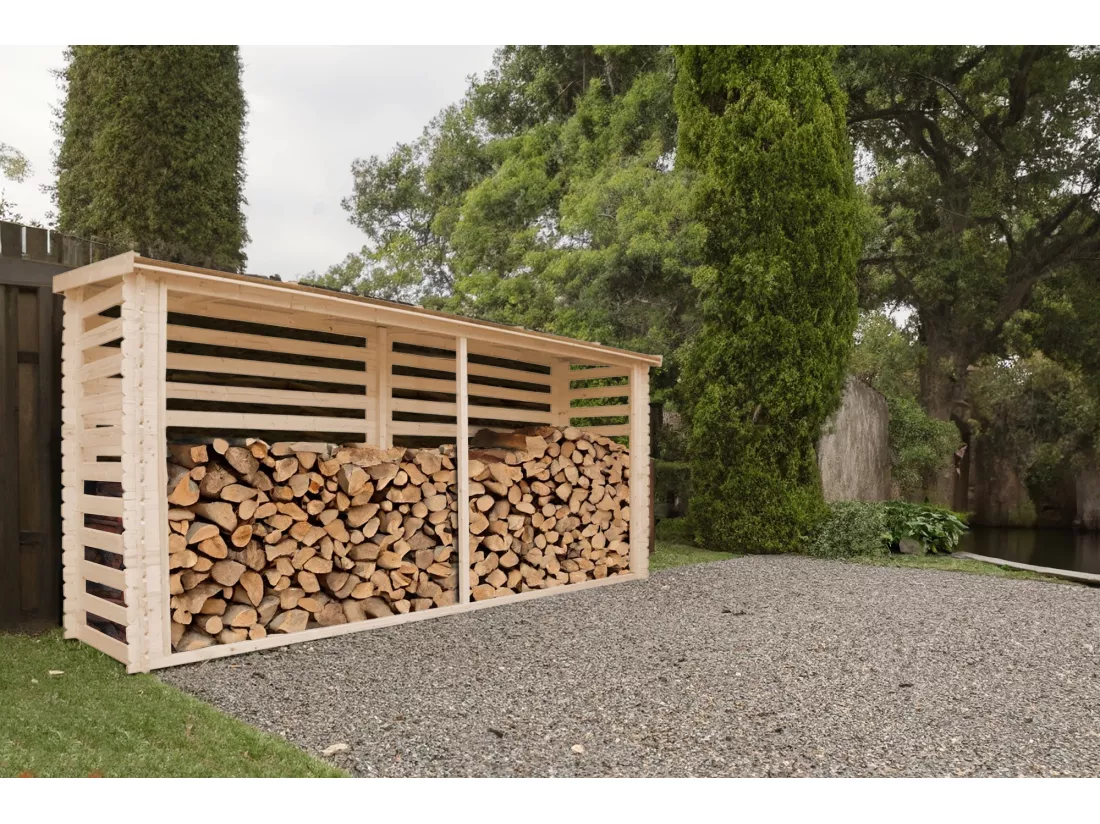 TIMBELA M203 Abri à bûches -l112xL458xH199 cm/ 4m2