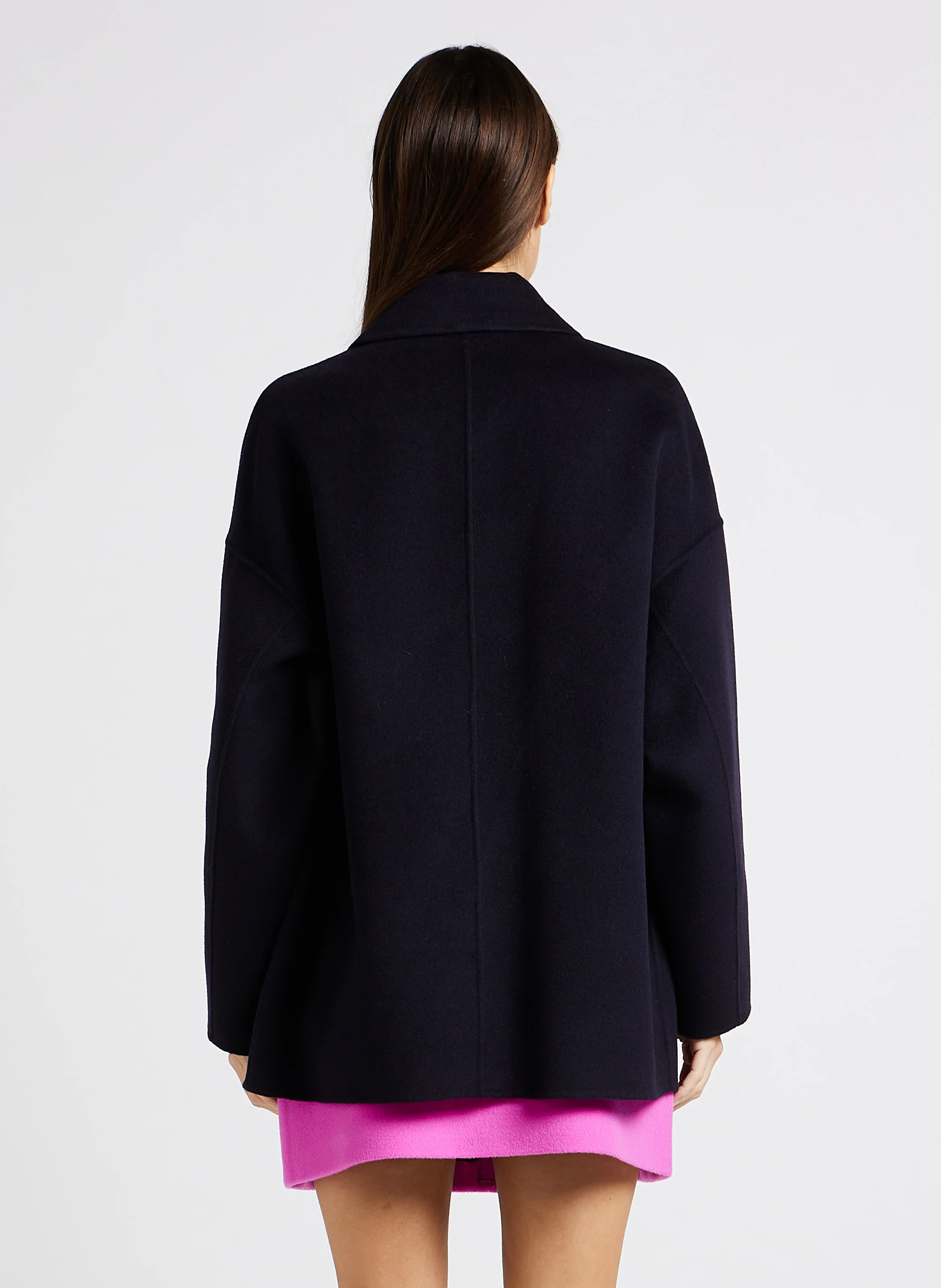 PREDAZZO - Manteau col classique en laine mélangée| Noir