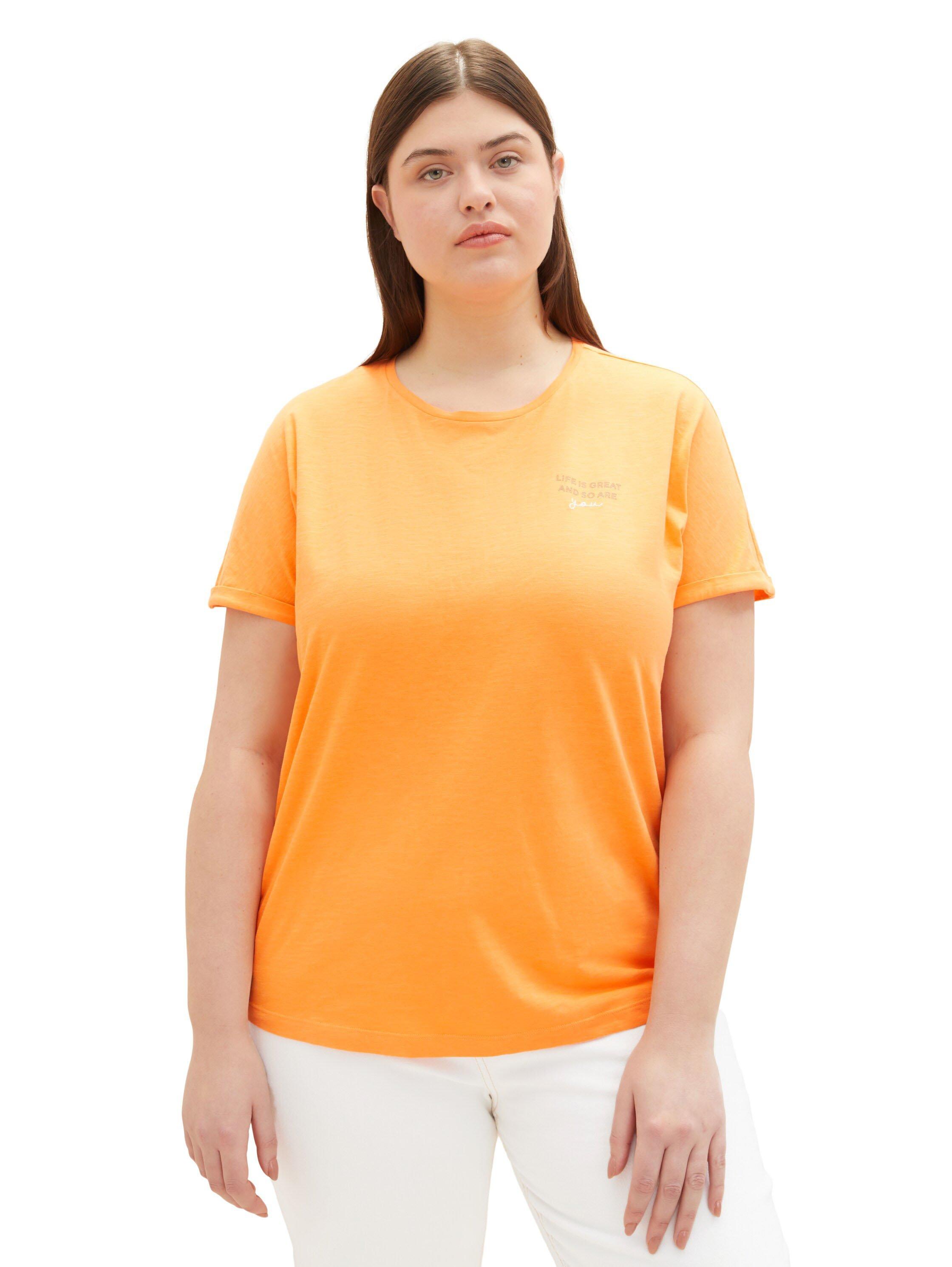 Shirt mit kleiner Statement-Stickerei auf der Brust