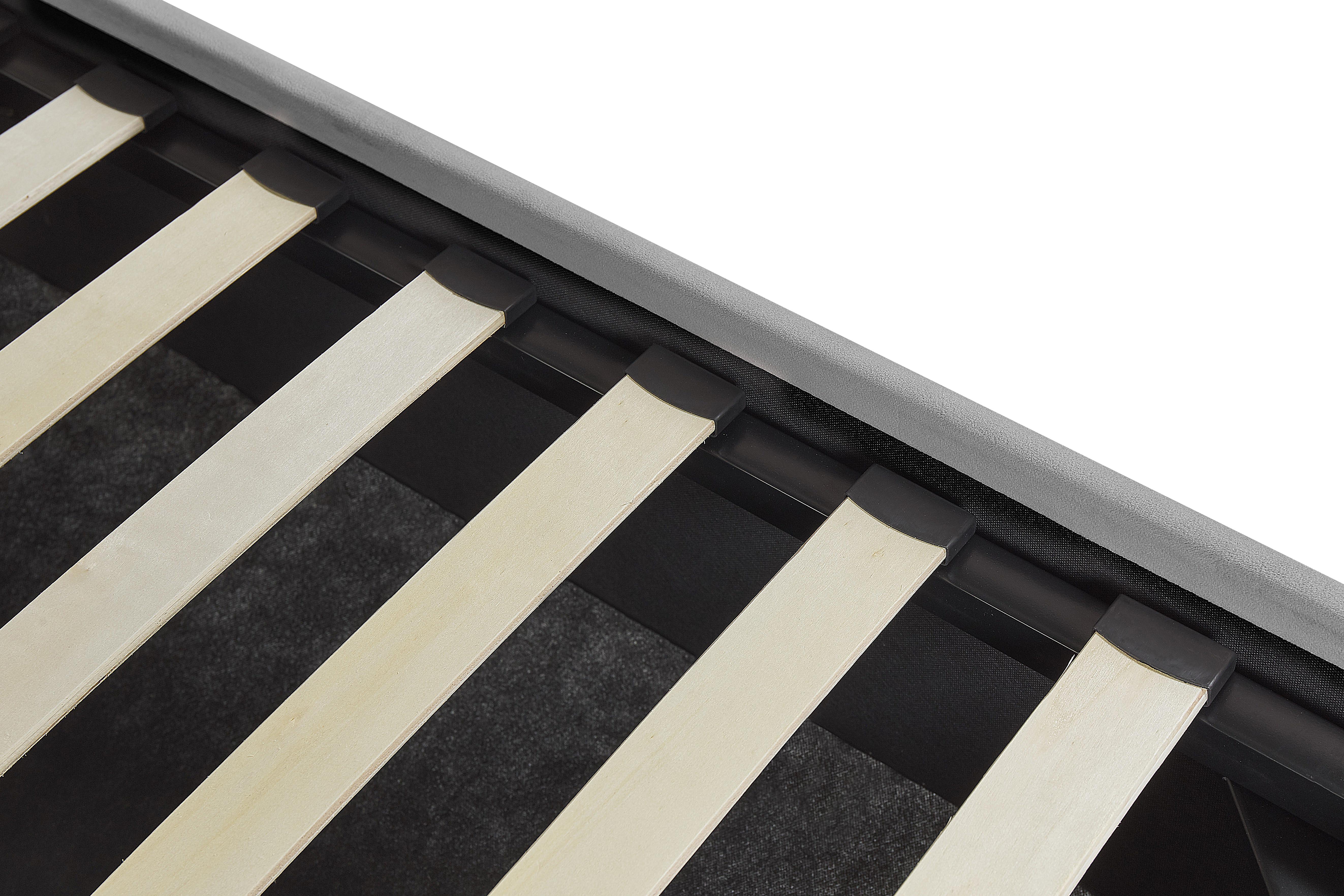 Bed met opbergruimte Fluweel VAUCLUSE 180 x 200 cm Lichtgrijs