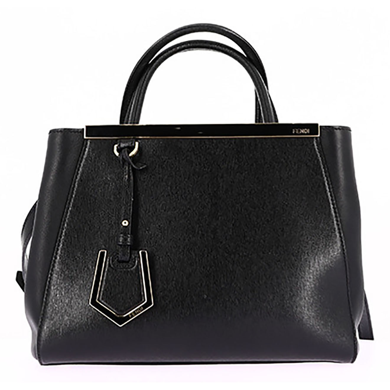 Fendi Sac à main 2jours en Cuir noir - Très bon état - L.27 cm