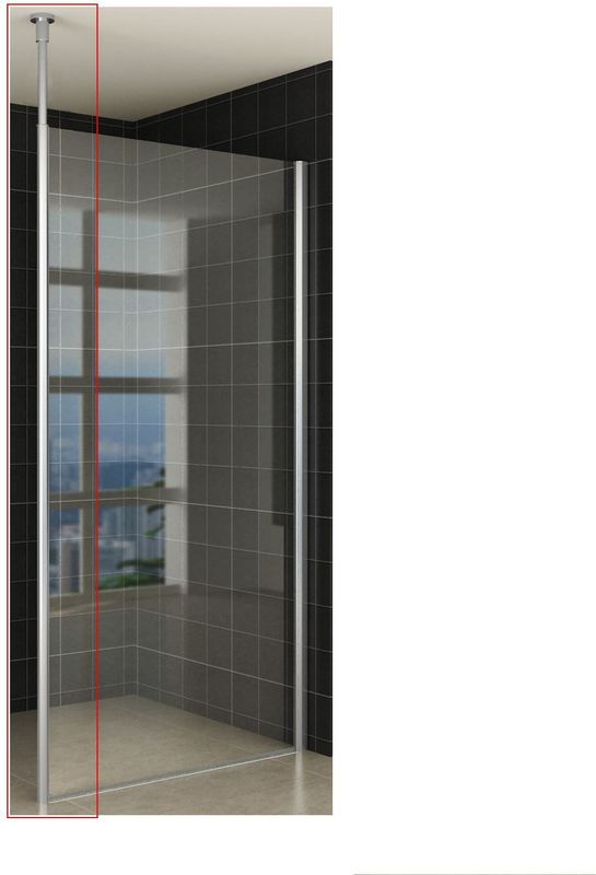 BWS - Plafond Stabilisatiestang - Chroom - Voor 10 mm Dikke Wand - 200 cm