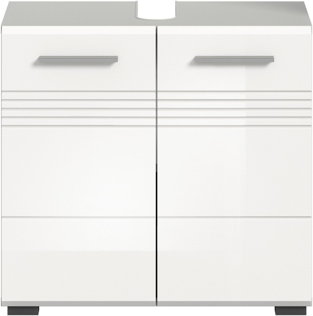 welltime Waschbeckenunterschrank »Calcio, Breite 60 cm, 2 Türen, 1 Einlegeboden, geteilte Rückwand« MDF Front, Badschrank, Bad-Möbel, Badezimmer