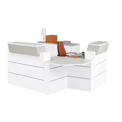 Banque d'accueil en angle à 90° SUNDAY - L83 x H74 x P83 - Gris