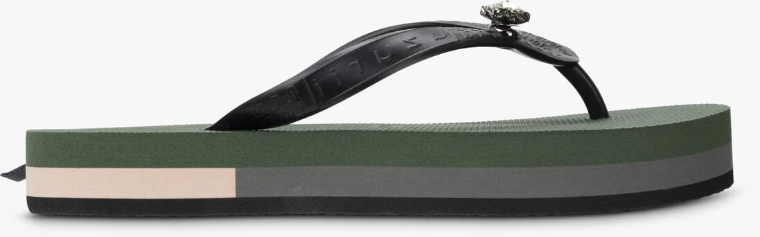 UZURII groene uzurii teenslippers mondriaan switch mid heel