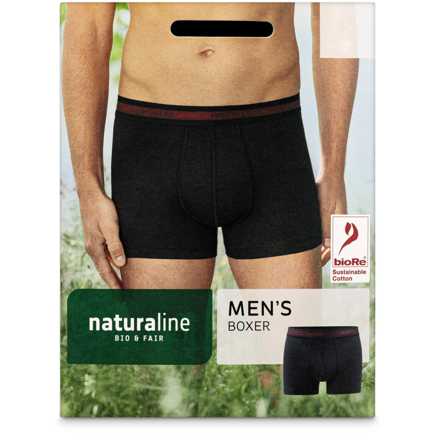 Naturaline Textil Herren Boxer schwarz M