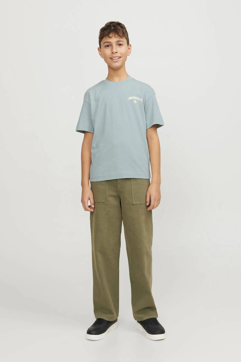 JACK & JONES T-shirt JORSANTORINI met backprint lichtblauw