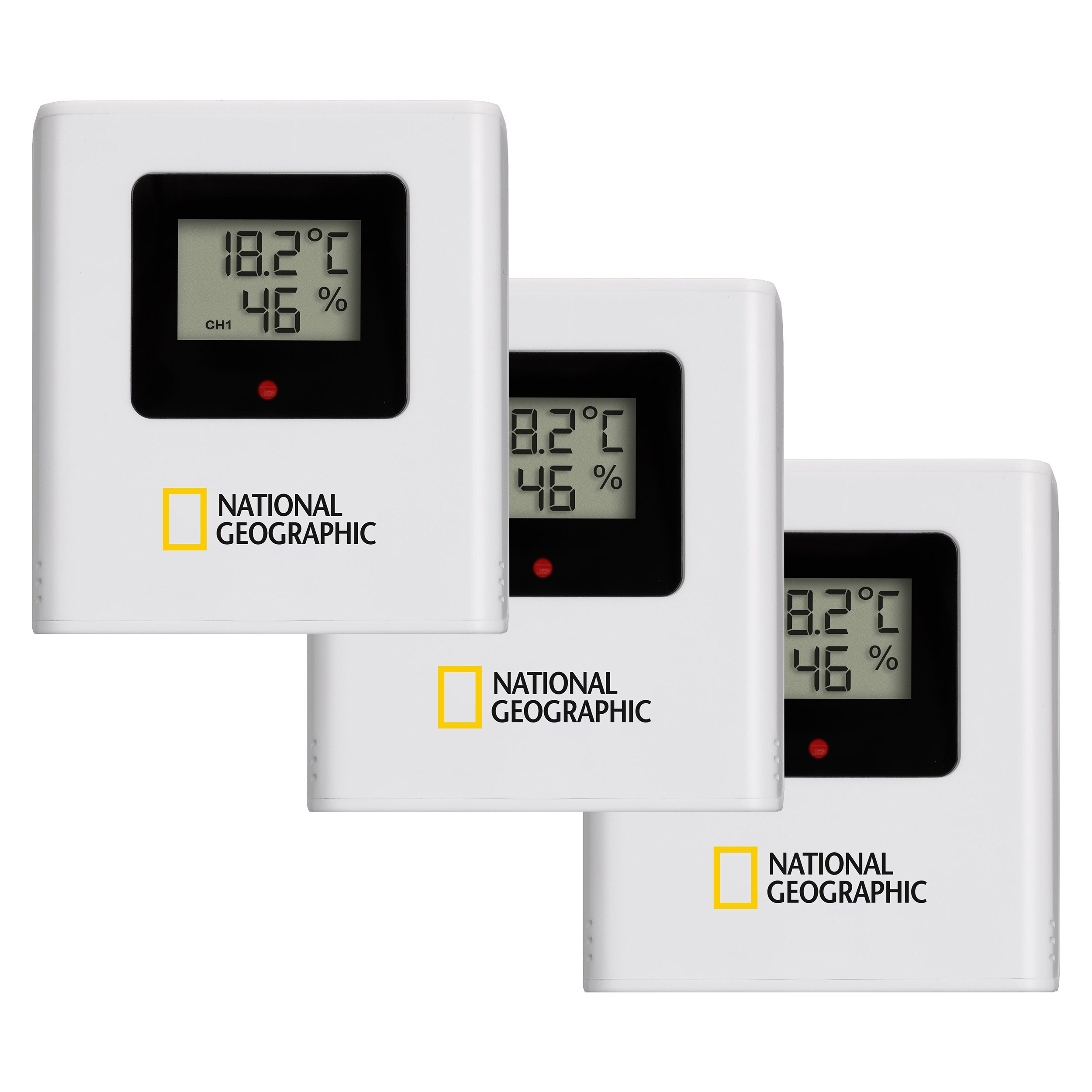 NATIONAL GEOGRAPHIC VA Farb-Wetterstation mit 3 Außensensoren, schwarz