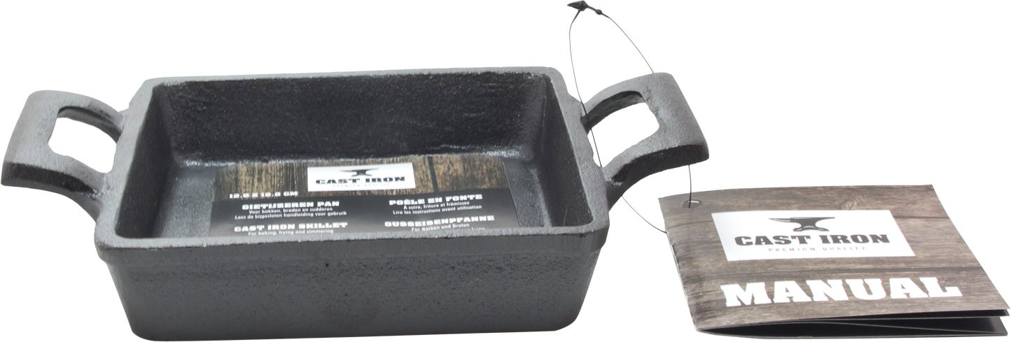 Cast Iron ovenschaal gietijzer zwart 12,8 x 12,8 x 3,3 cm