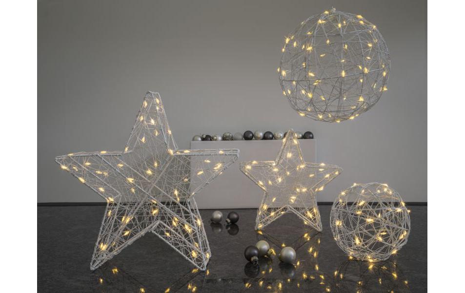 Tischdeko 3D Star Bianco M, 28 cmLED Weihnachtsdekoration
