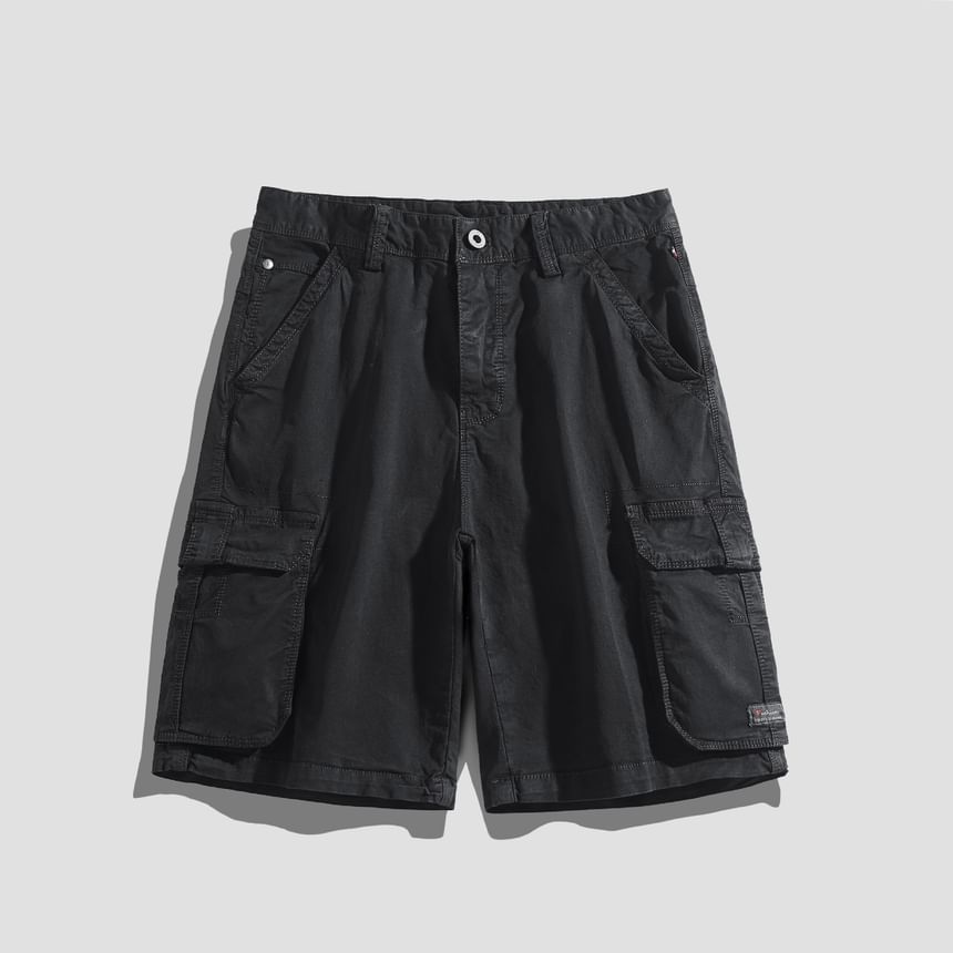 Besto - Mid Rise Plain Cargo Shorts