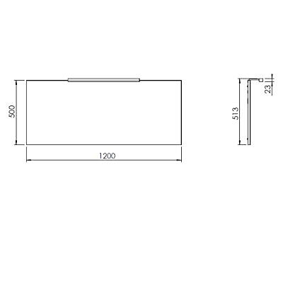 Miroir de salle de bains lumineux LED aspect chêne naturel 120 cm, Calao