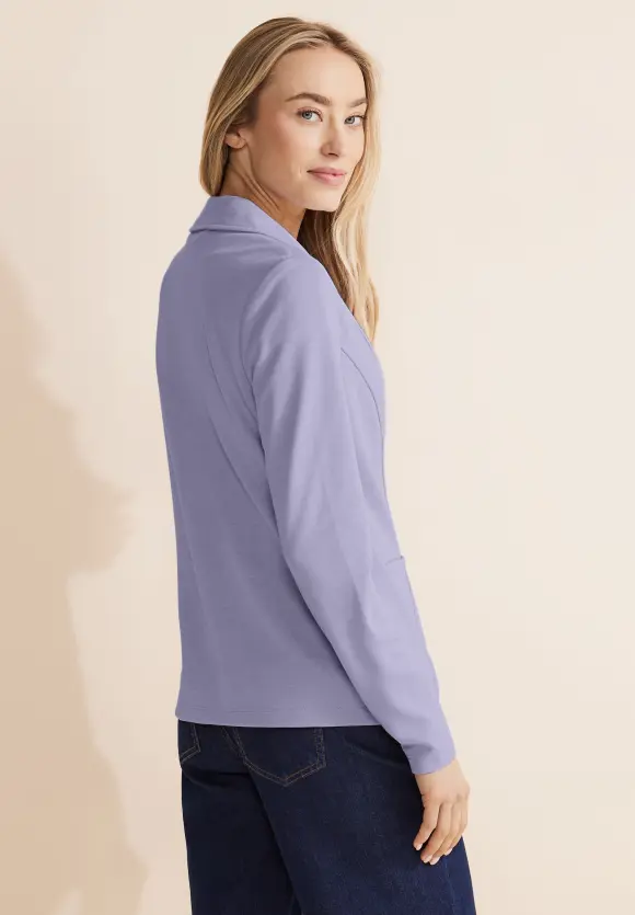Basic Piqué Blazer - shiny lilac