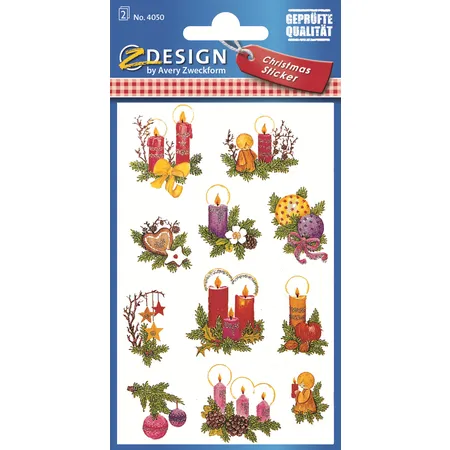 Avery Zweckform Z-Design 4050 Weihnachtssticker, Gestecke, 2 Bogen/22 Sticker